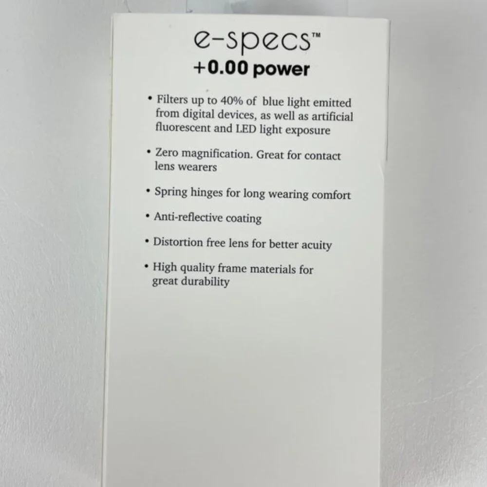 e-Specs +0.00 Blue Light Filtering Specs Blush & Clear